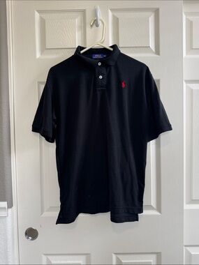 Black Polo with Red Pony Logo